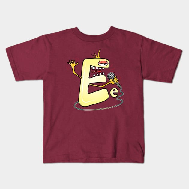 Funny Alphabet Lore Letter E Kids T-Shirt by ArticArtac